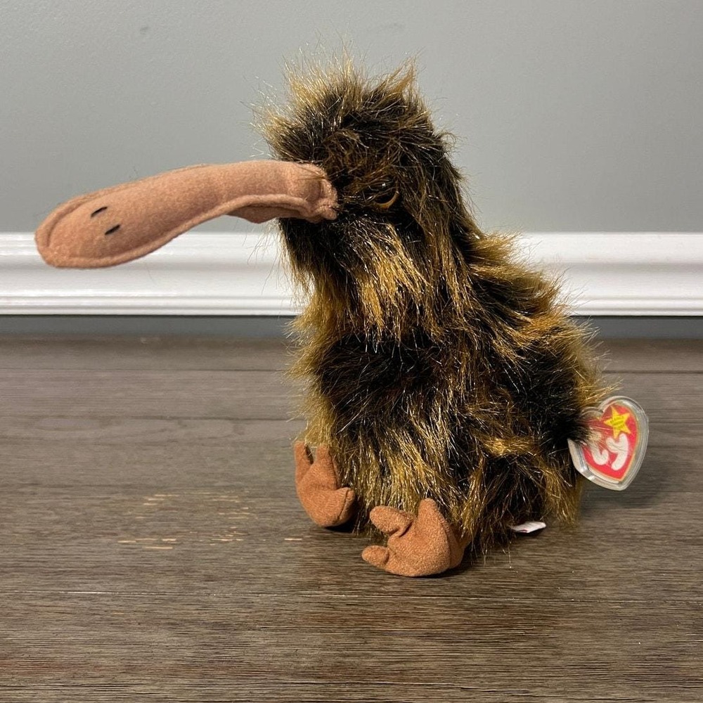 Vintage 1998 Ty Beanie Buddies Beak the Kiwi Bird Plush Stuffed Animal Toy
